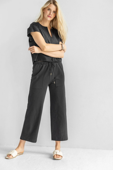 Lilla P Cropped Pull-On Pant - Black Clothing - Bottoms - Pants - Casual by Lilla P | Grace the Boutique