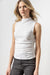 Lilla P Shirred Mockneck - White Clothing - Tops - Shirts - Sleeveless Knits by Lilla P | Grace the Boutique