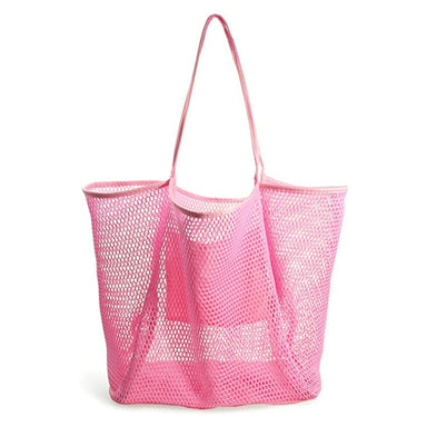 Little Trendy Mesh Beach Bag - Pop Pink Accessories - Other Accessories - Handbags & Wallets by Little Trendy | Grace the Boutique