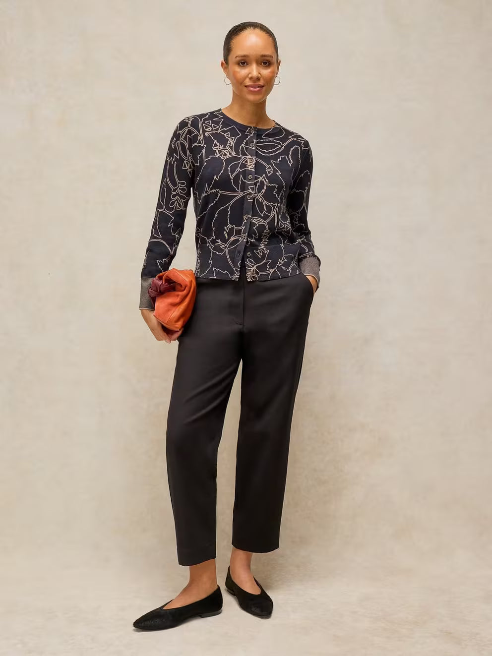 White Stuff Lois Print Cardi - Navy Print