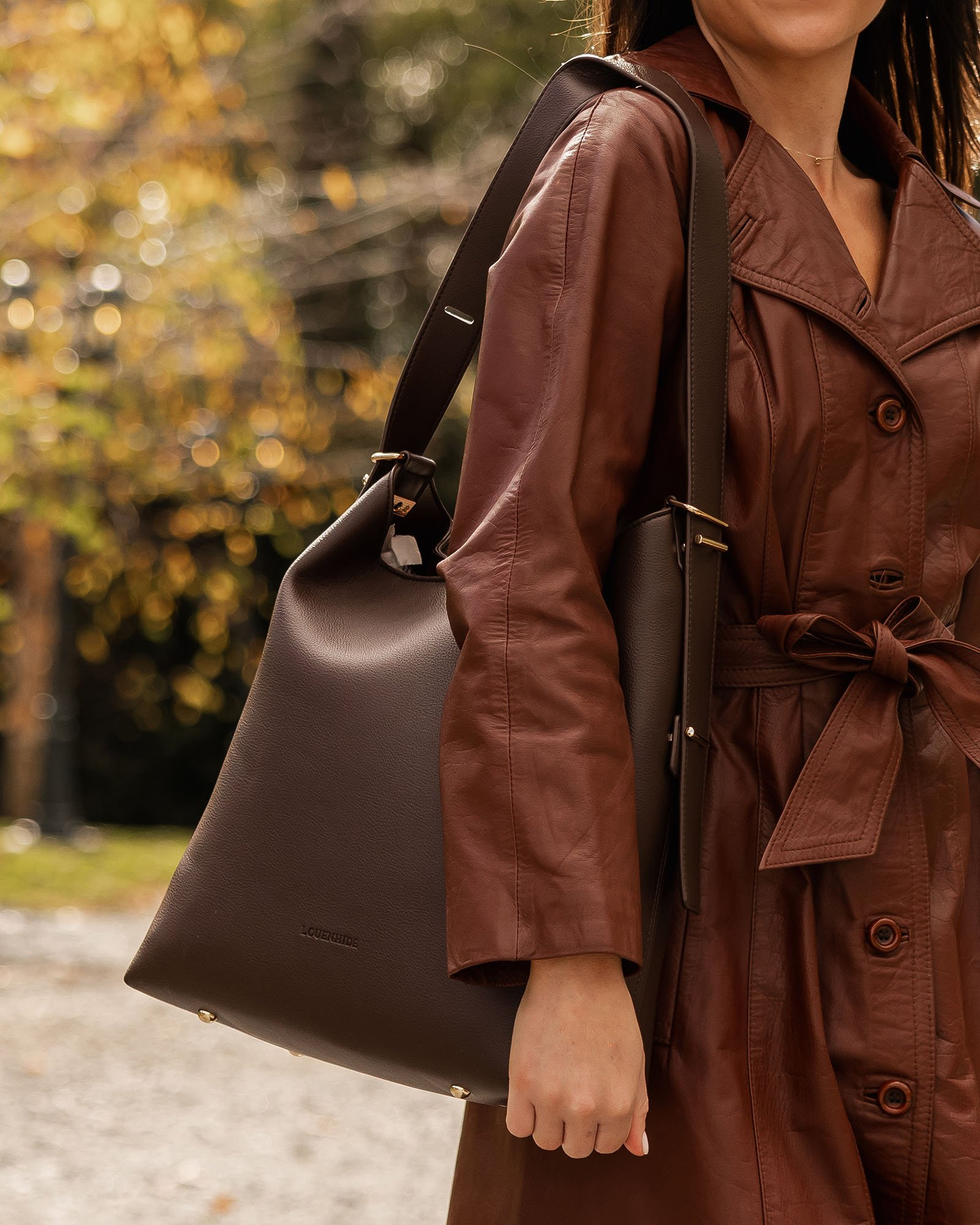 Louenhide Audrey Bucket Bag - Chocolate