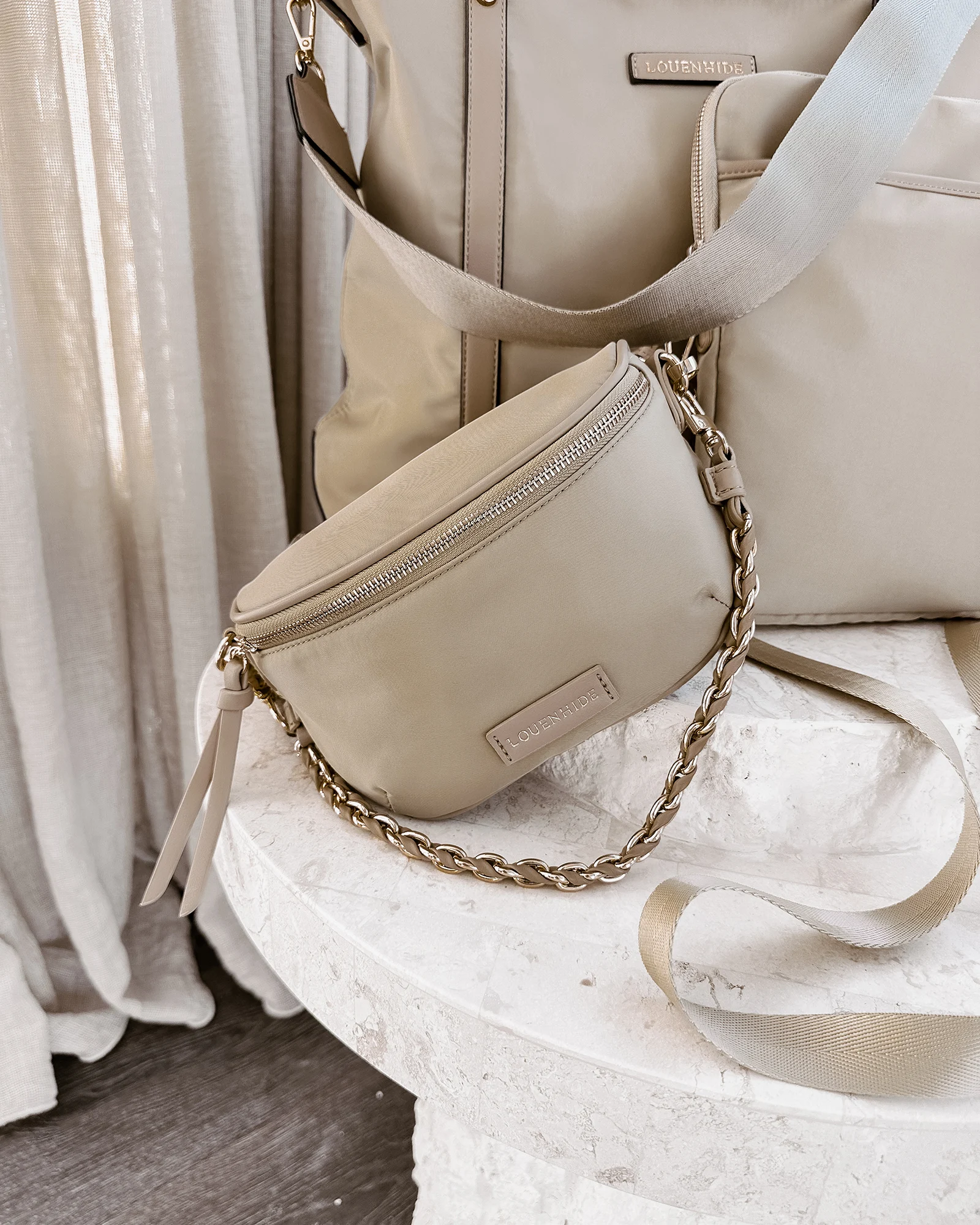 Louenhide Halsey Nylon Sling Bag - Beige Accessories - Other Accessories - Handbags & Wallets by Louenhide | Grace the Boutique