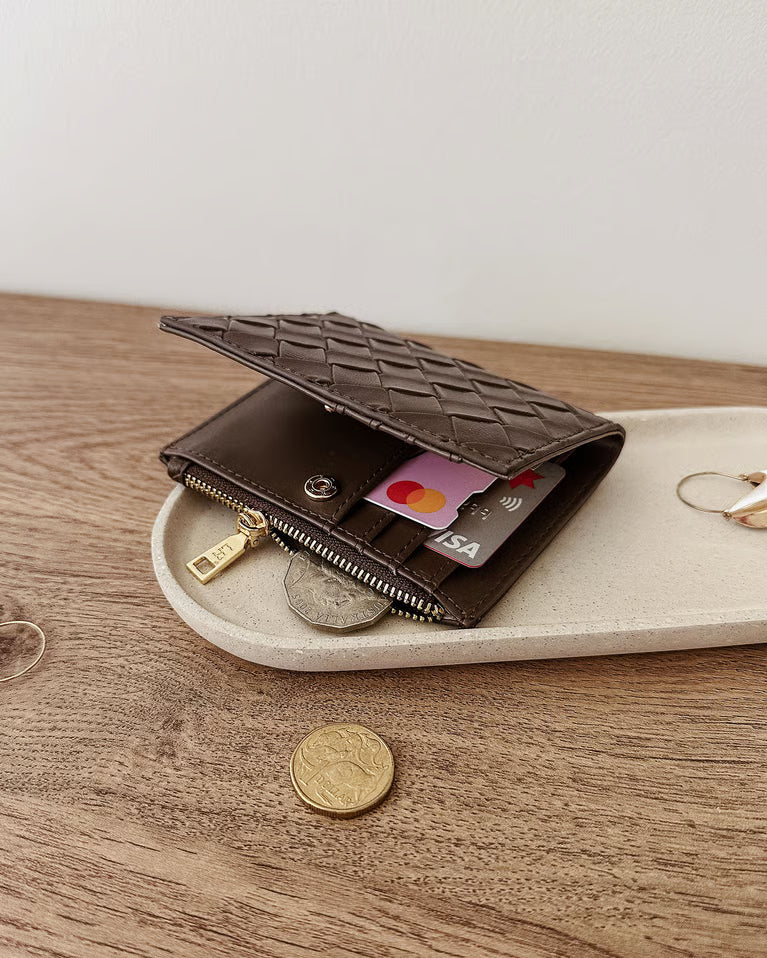 Louenhide Lily Woven Wallet - Chocolate