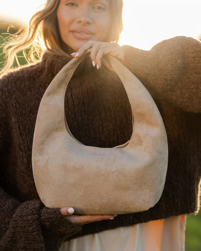 Louenhide Mini Monaco Shoulder Bag - Suede Blonde
