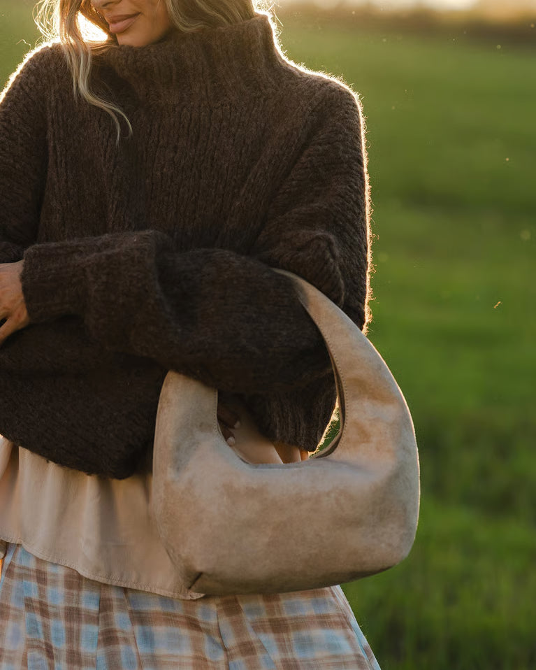 Louenhide Mini Monaco Shoulder Bag - Suede Blonde