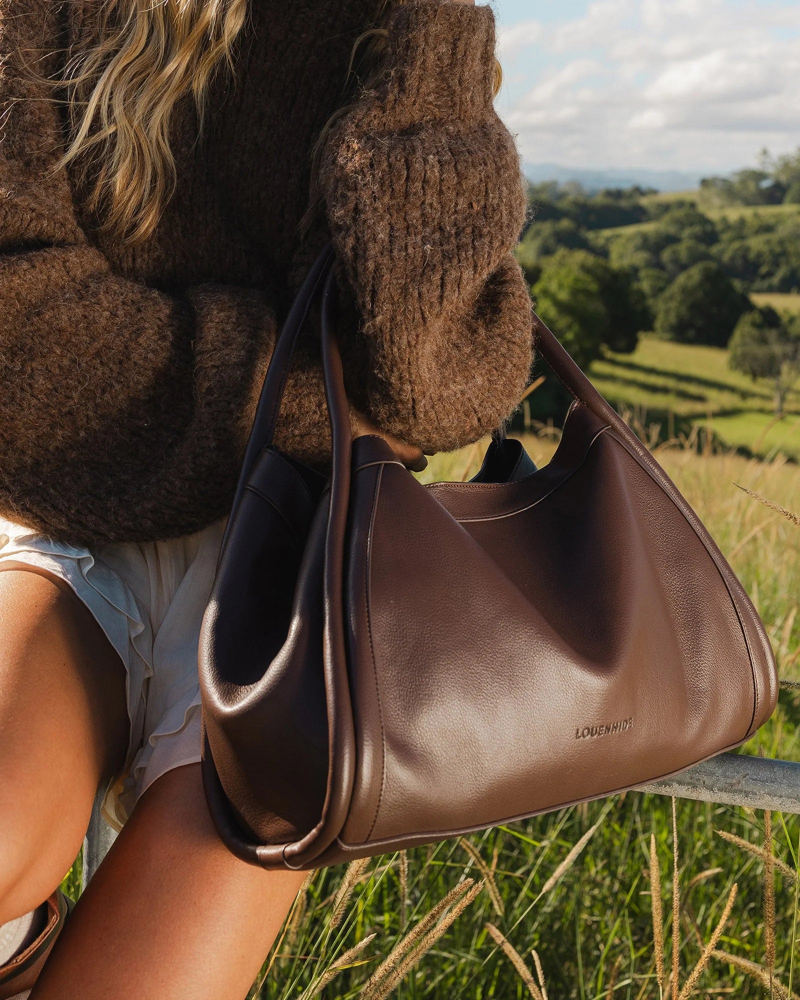 Louenhide Mini Sutton Shoulder Bag - Chocolate