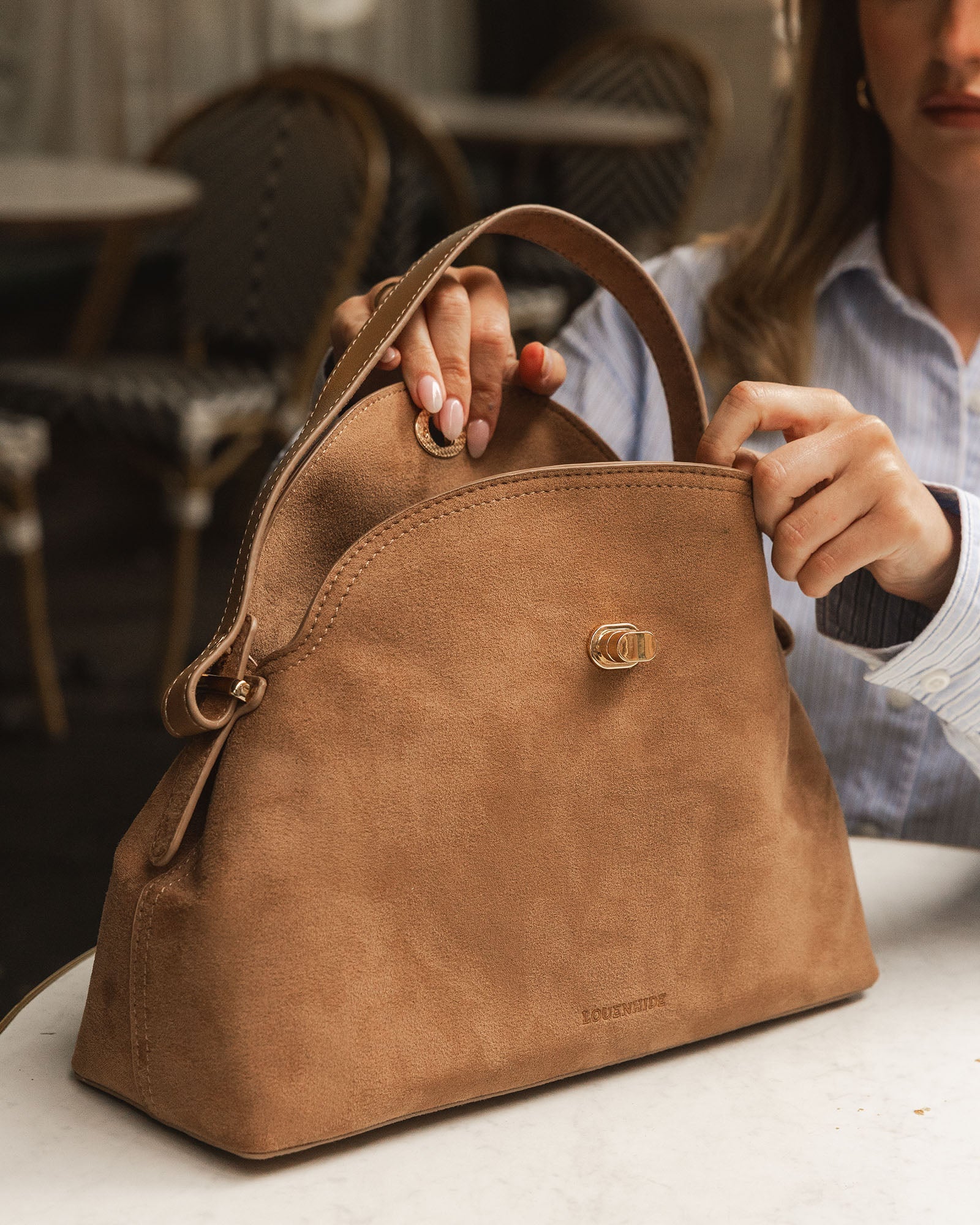 Louenhide Nicole Handbag - Suede Honey