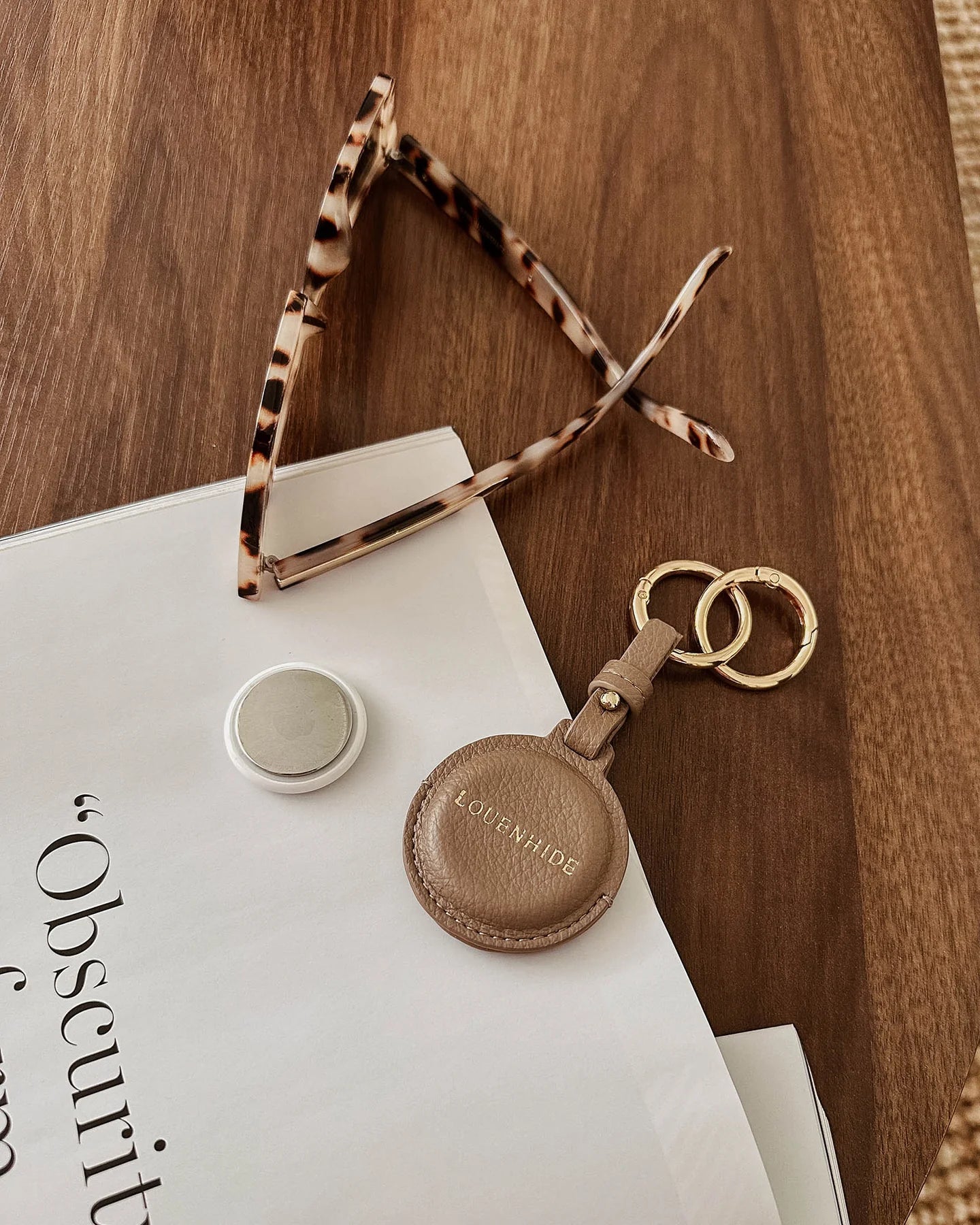 Louenhide Opal Airtag Keychain - Mocha