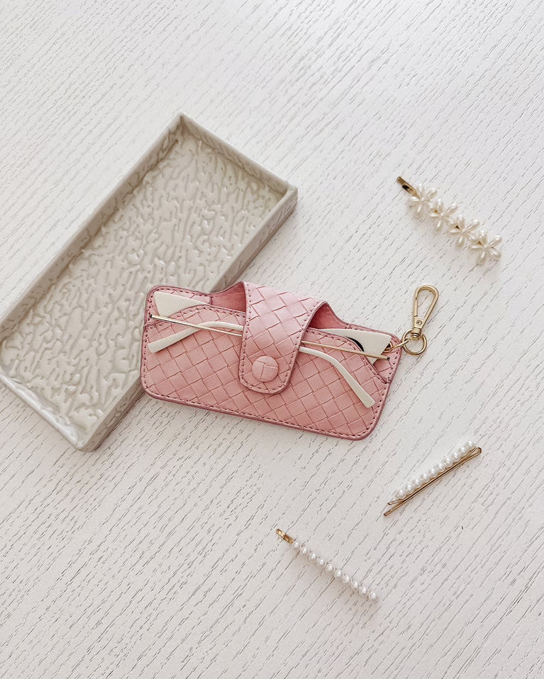 Louenhide Skittle Sunglass Case - Woven Pastel Pink