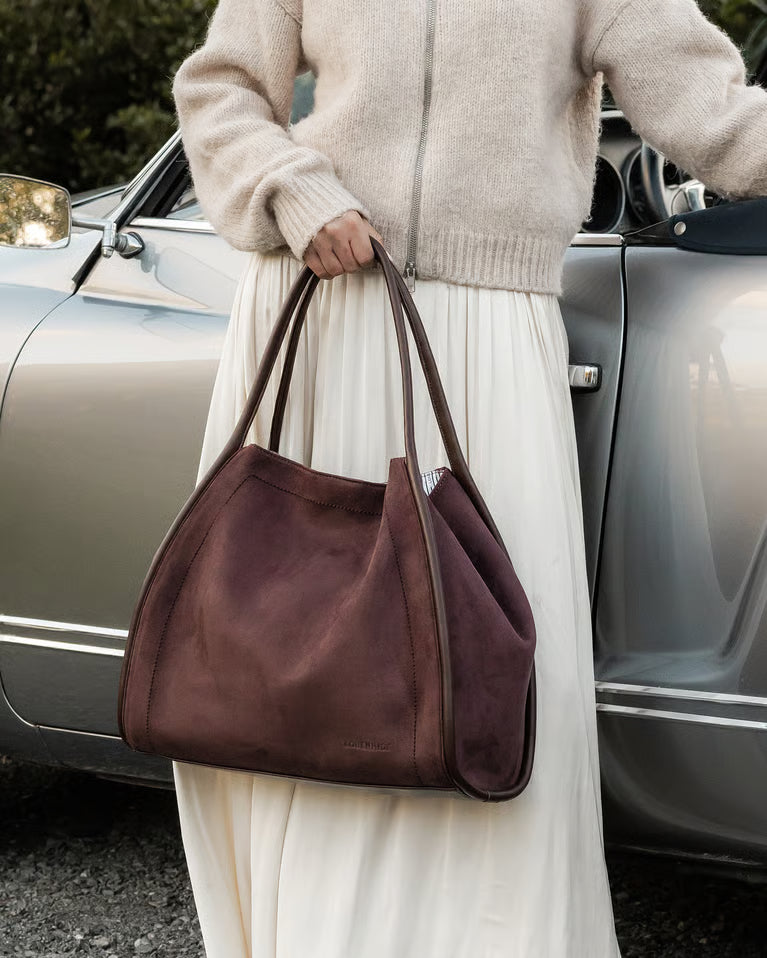 Louenhide Sutton Shoulder Bag - Chocolate Suede