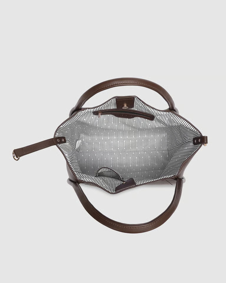 Louenhide Sutton Shoulder Bag - Chocolate Suede