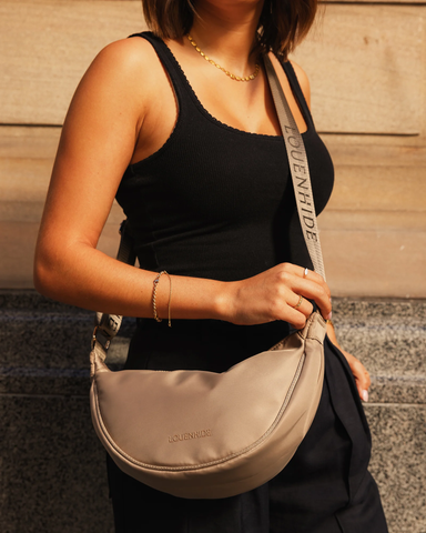 Louenhide Sylvia Nylon Sling Bag - Beige Accessories - Other Accessories - Handbags & Wallets by Louenhide | Grace the Boutique