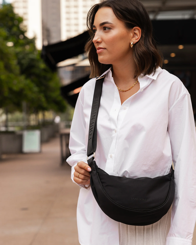 Louenhide Sylvia Nylon Sling Bag - Black Accessories - Other Accessories - Handbags & Wallets by Louenhide | Grace the Boutique