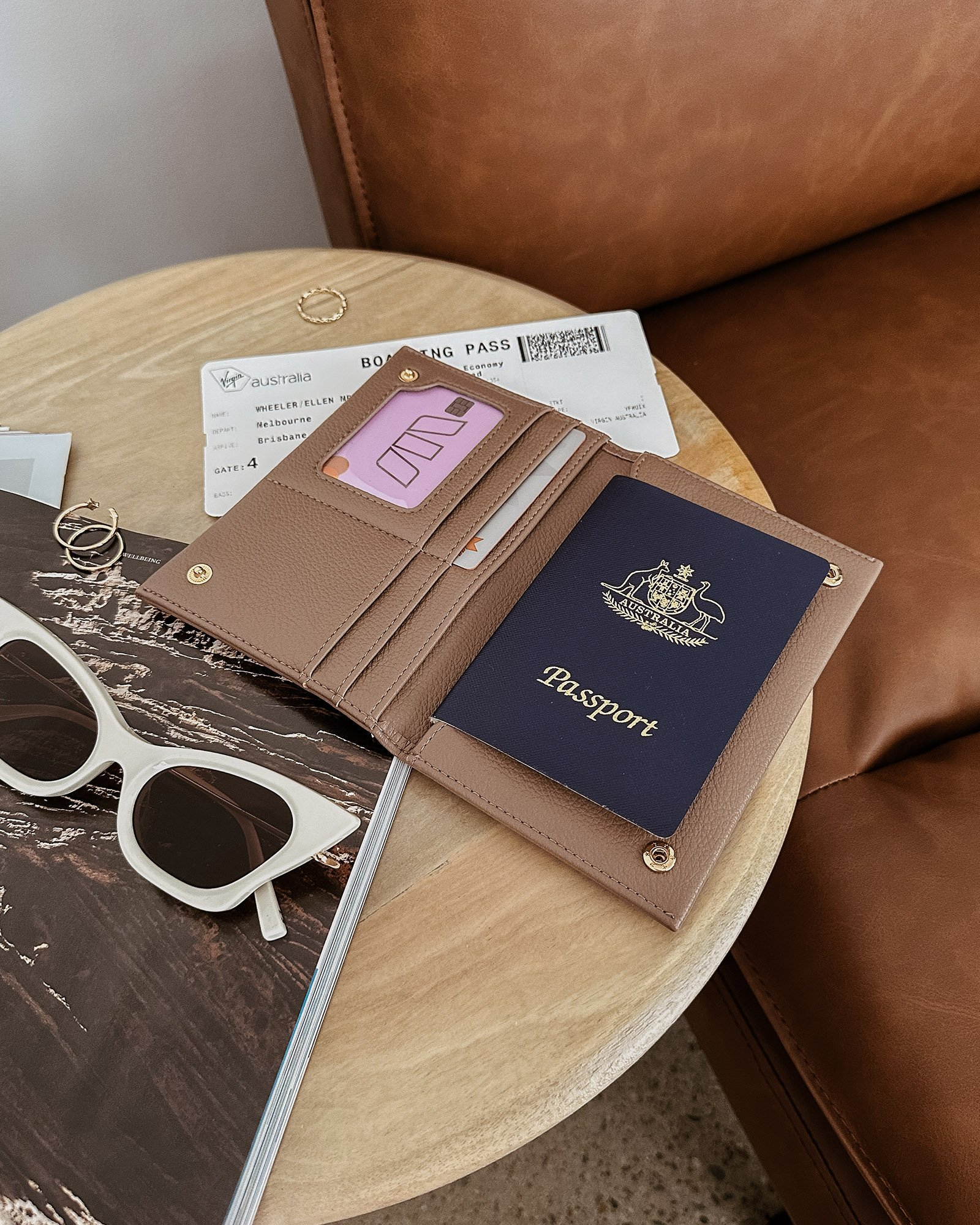 Louenhide Venice Passport Holder - Mocha