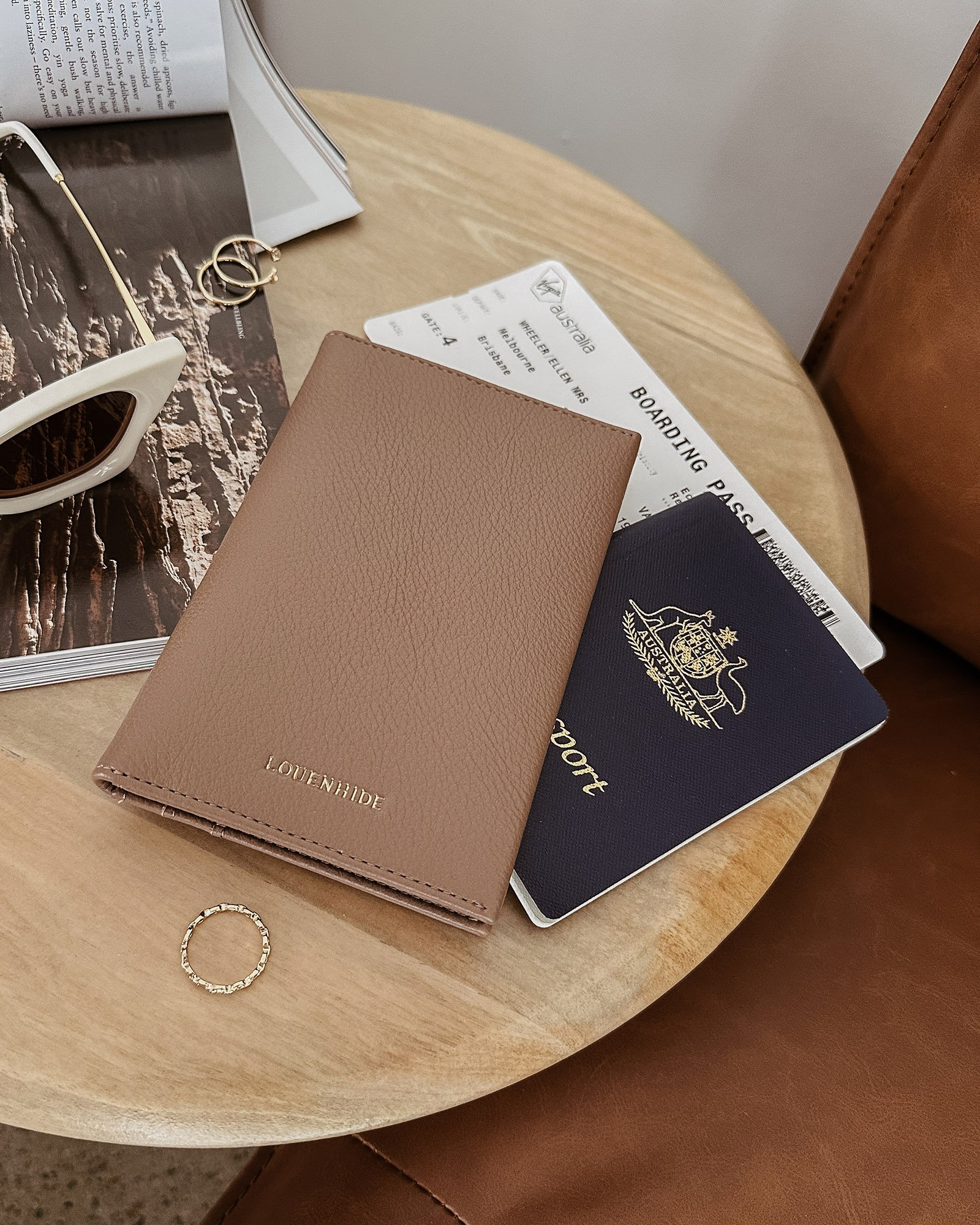 Louenhide Venice Passport Holder - Mocha