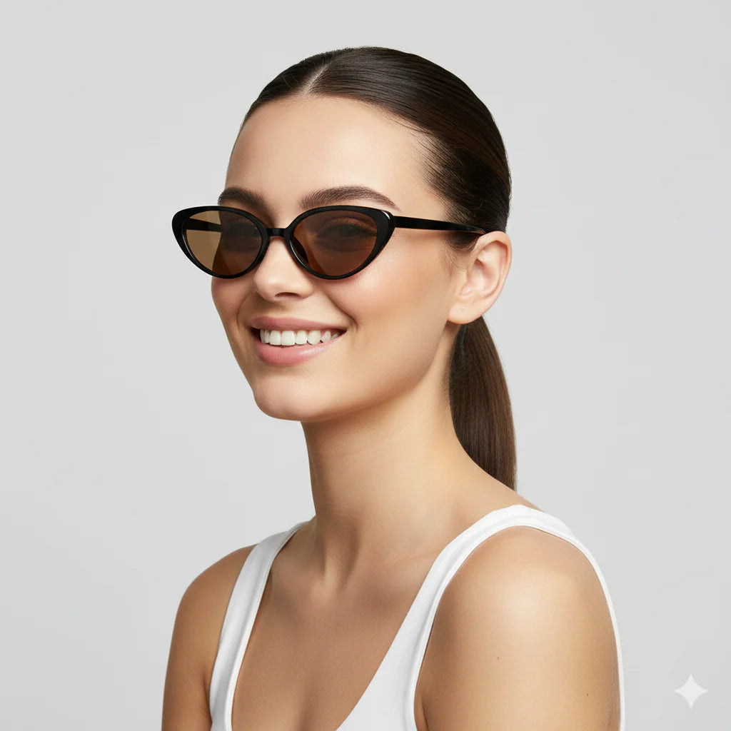 Shady Lady Lucy Sunglasses - Black/Brown