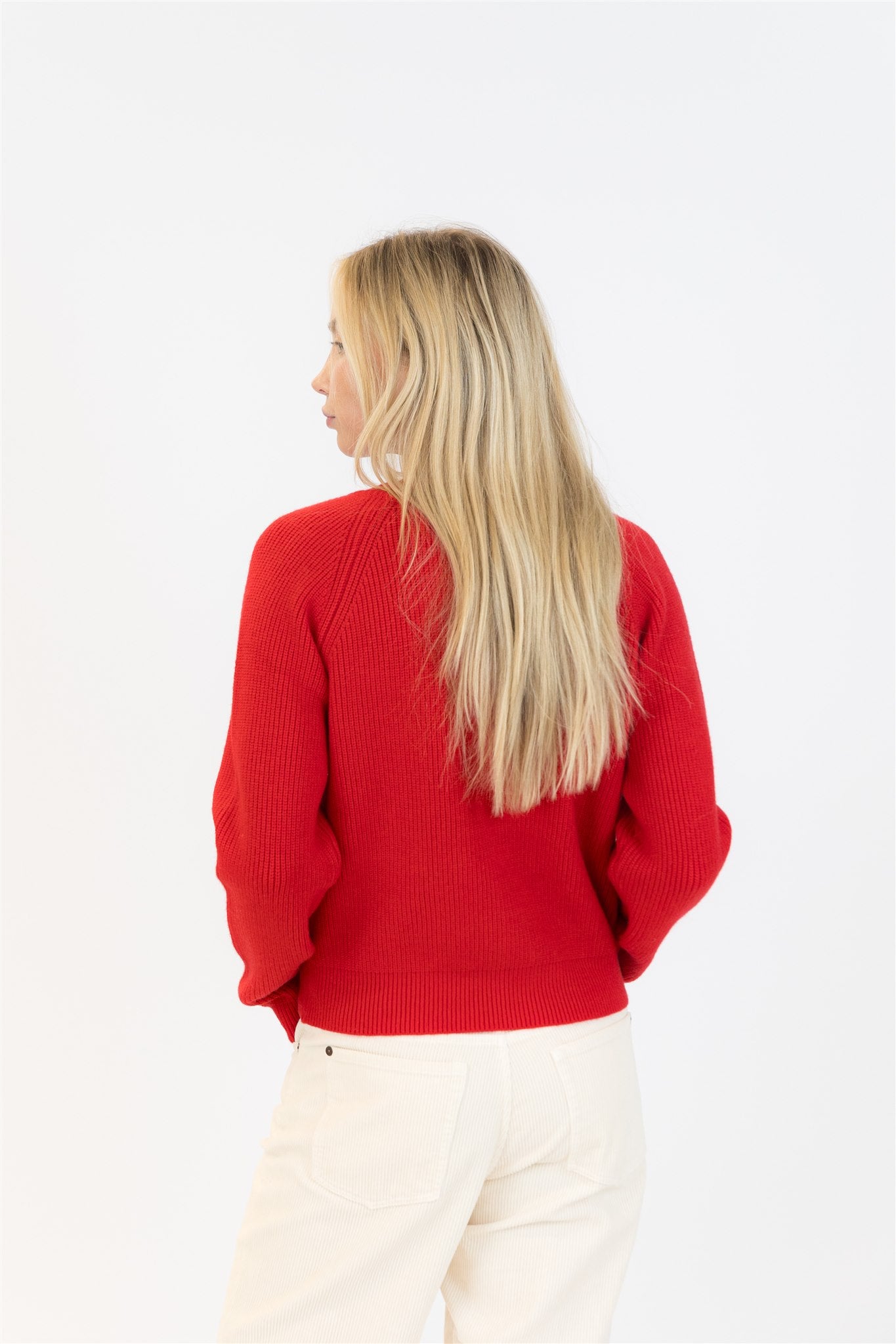 Lyla & Luxe Belle Ribbed Sweater - Red