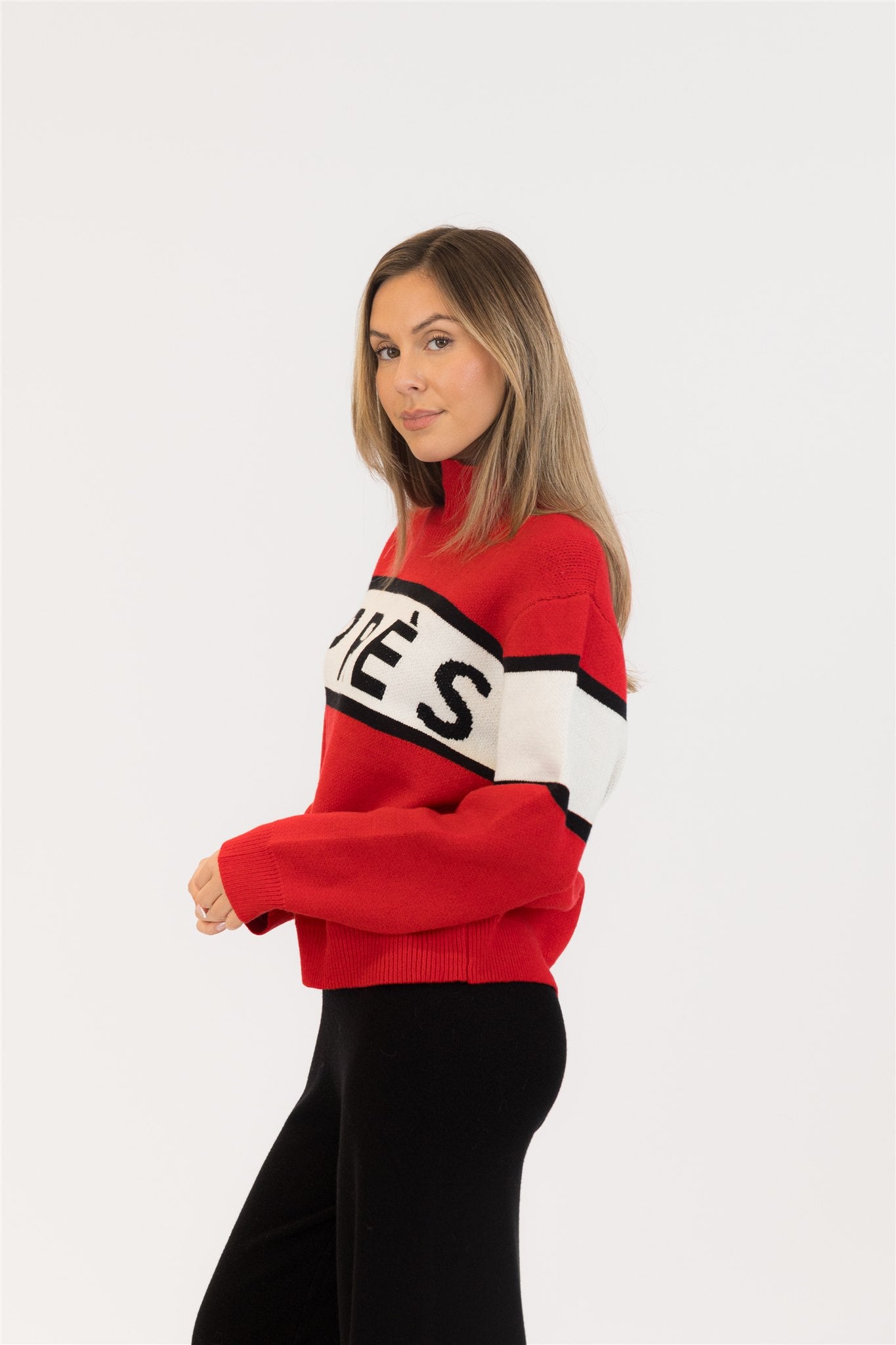 Lyla & Luxe Benson Mockneck - Red