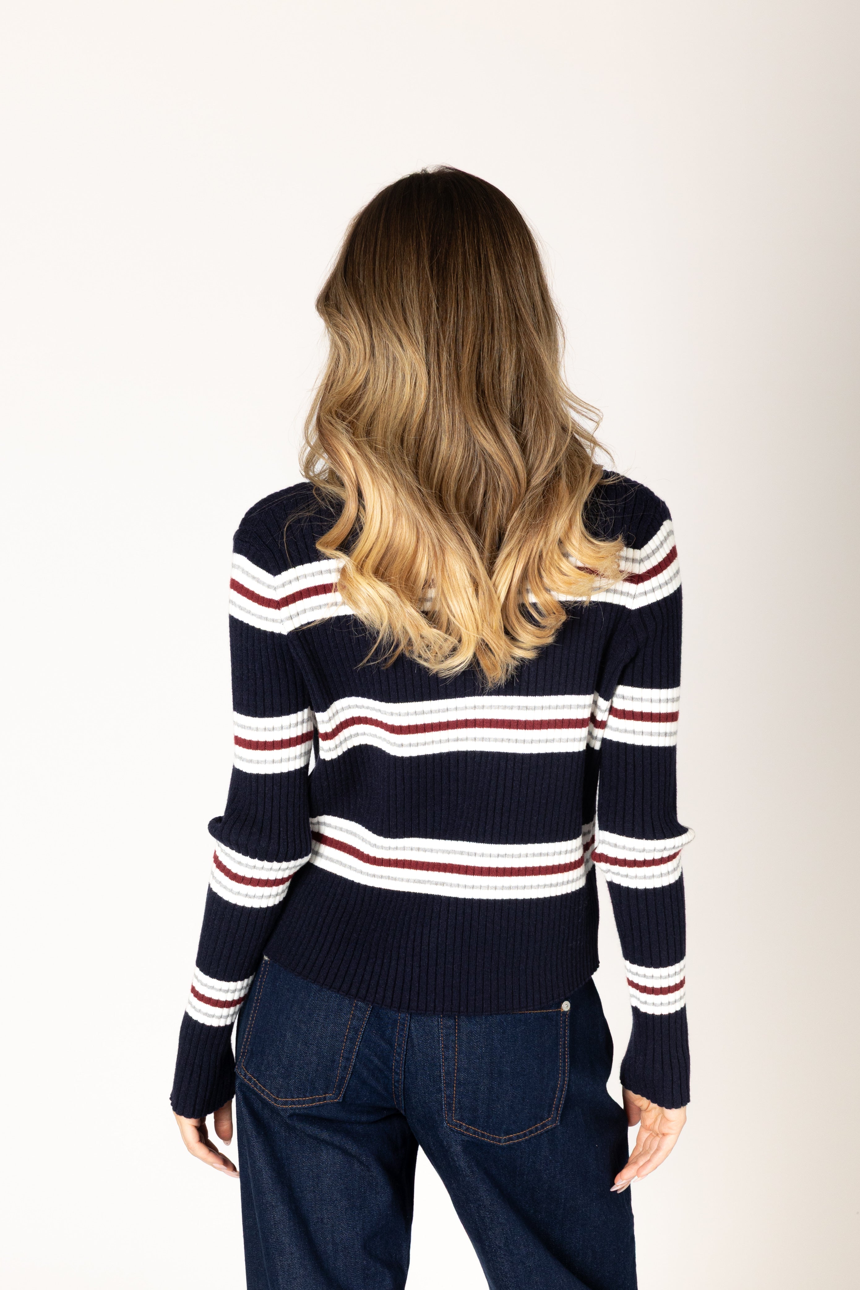 Lyla & Luxe Bree Cardi - Navy Stripe