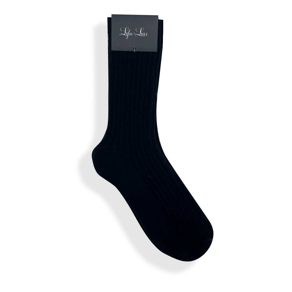 Lyla & Luxe Cotton Cashmere Socks - Black Accessories - Other Accessories - Socks by Lyla & Luxe | Grace the Boutique