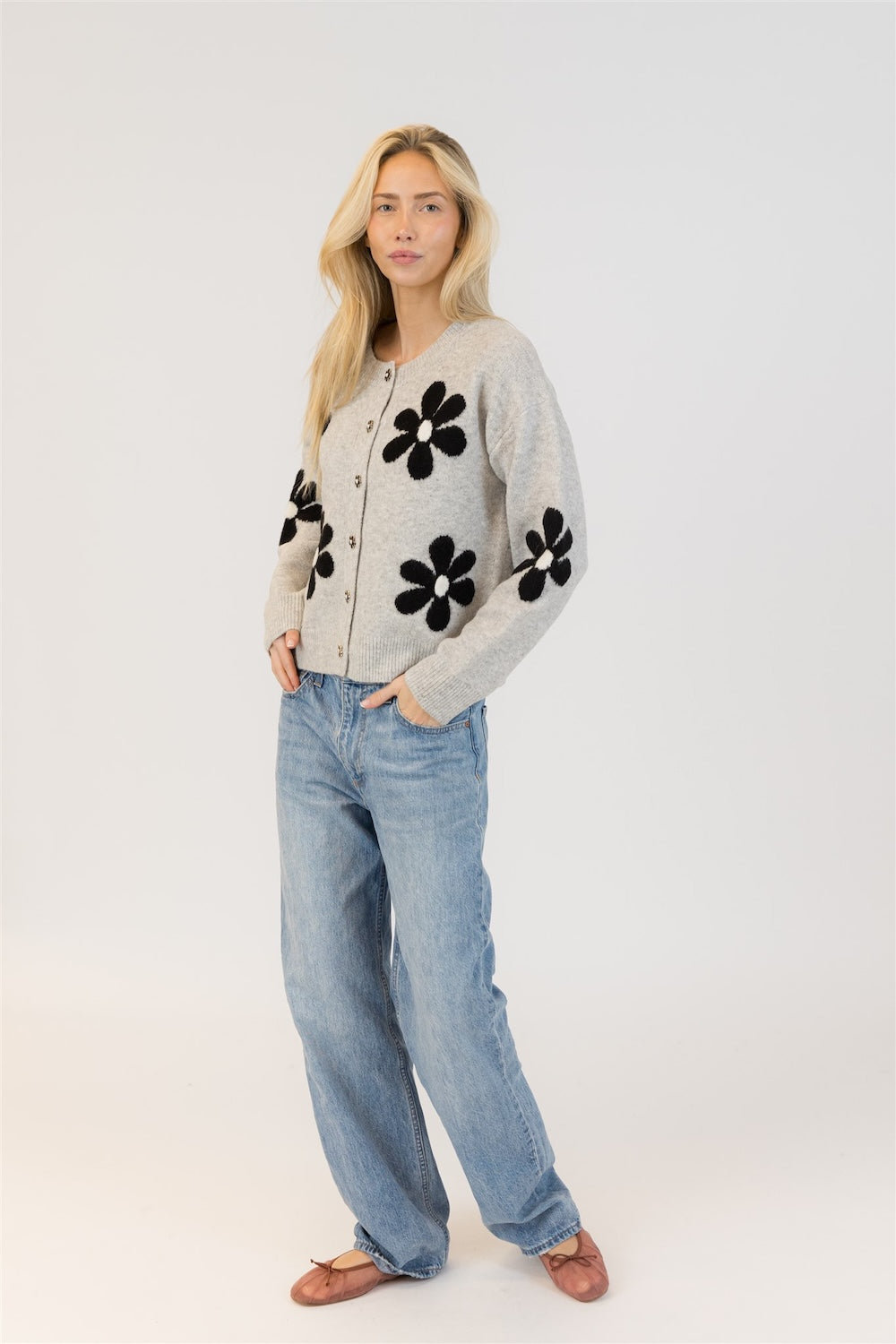 Lyla & Luxe Jorgie Eco Cardi - Light Grey