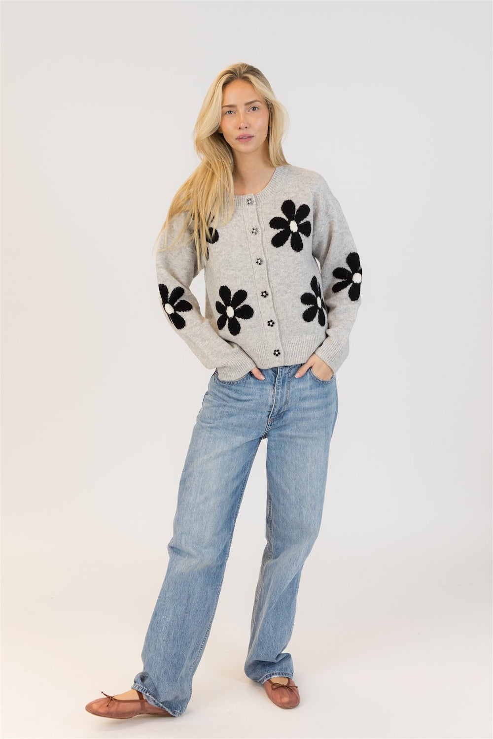 Lyla & Luxe Jorgie Eco Cardi - Light Grey