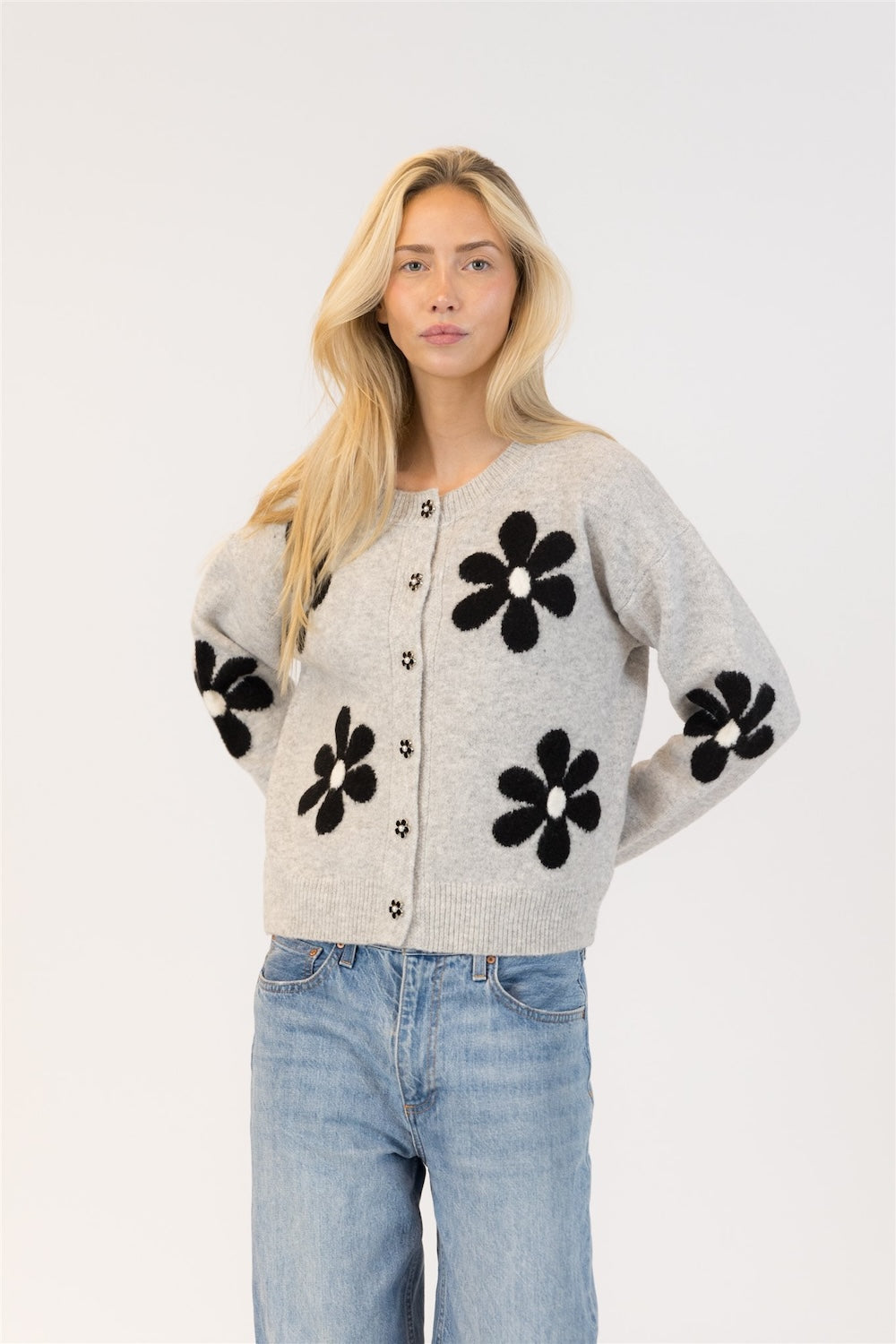 Lyla & Luxe Jorgie Eco Cardi - Light Grey