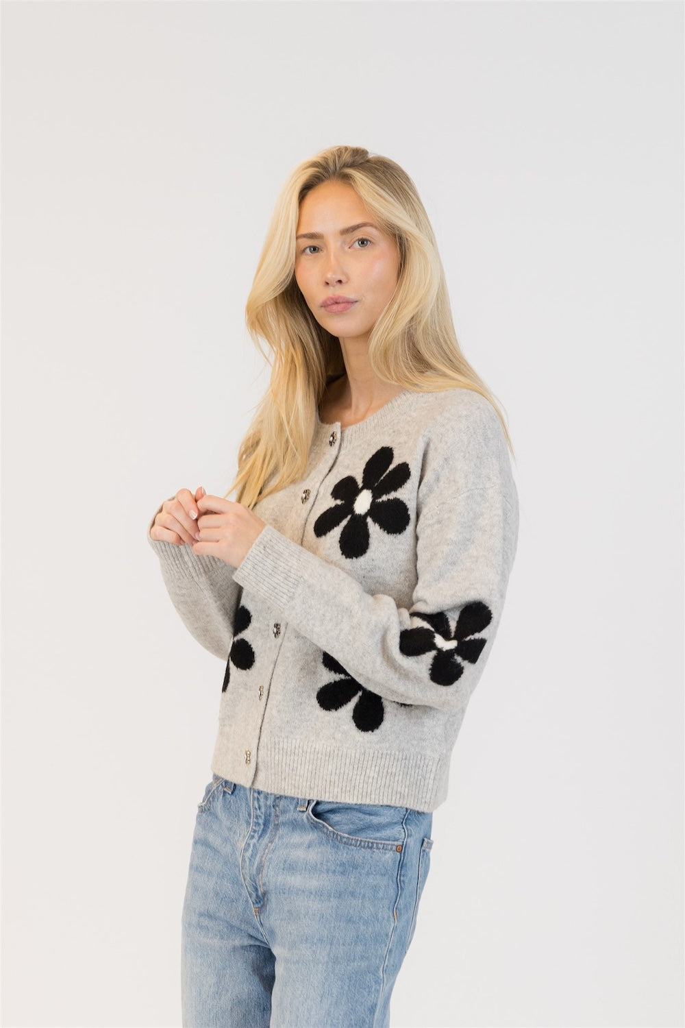 Lyla & Luxe Jorgie Eco Cardi - Light Grey