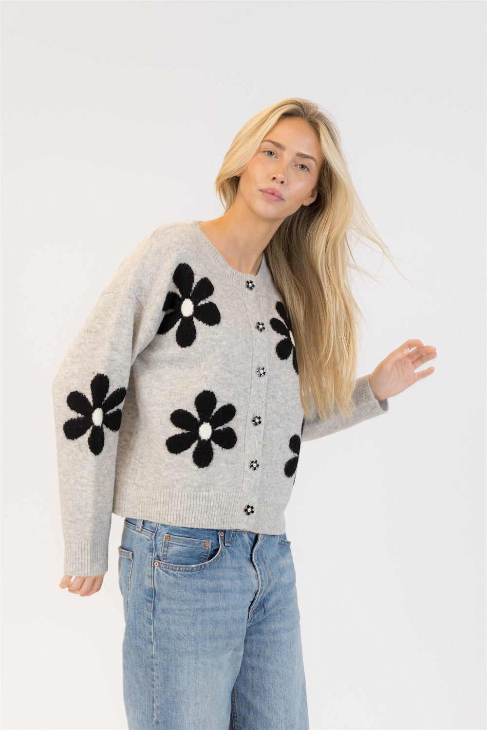 Lyla & Luxe Jorgie Eco Cardi - Light Grey