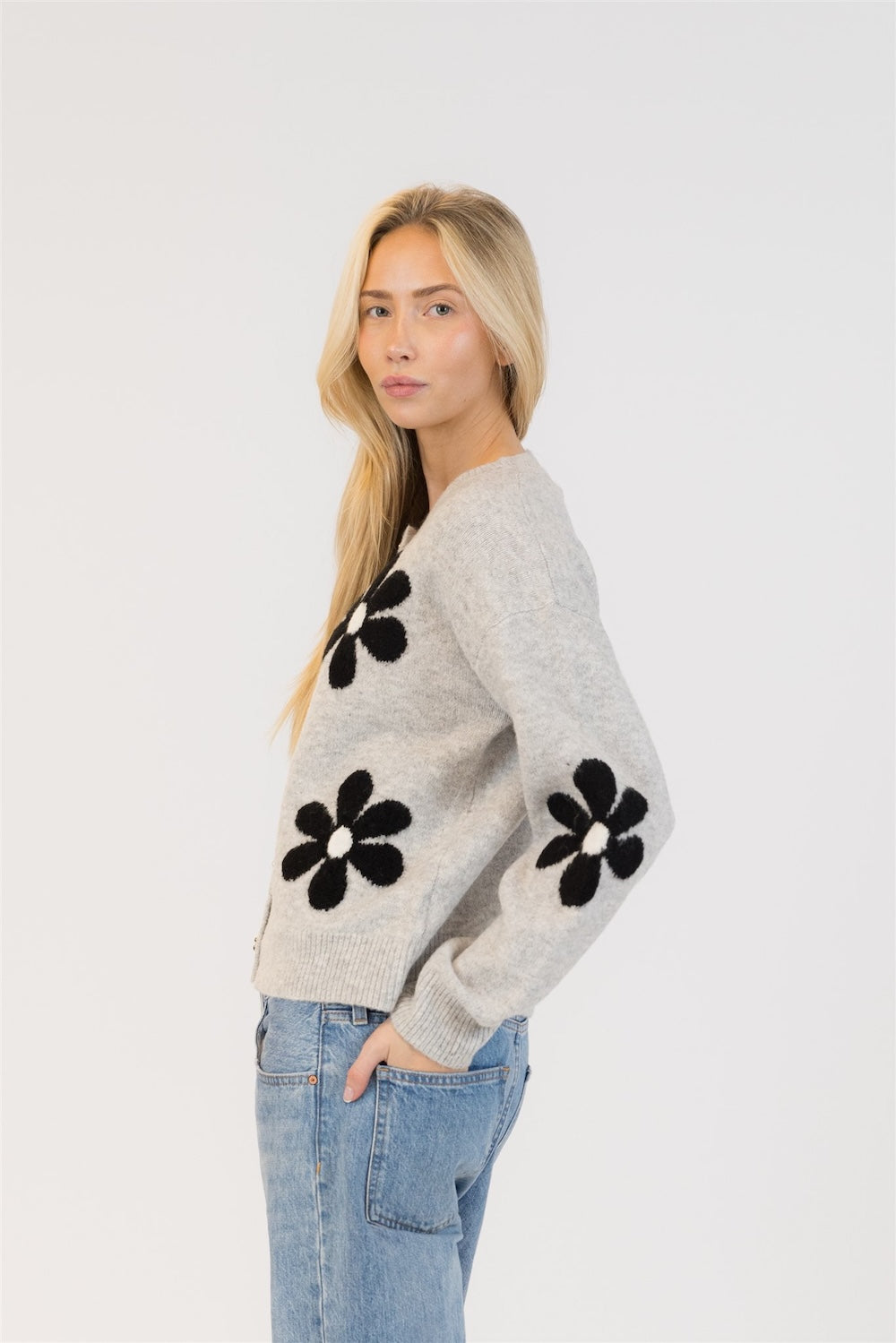 Lyla & Luxe Jorgie Eco Cardi - Light Grey