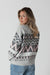 Lyla & Luxe Landen Fairisle Pullover - Grey/Pink Clothing - Tops - Sweaters - Pullovers by Lyla & Luxe | Grace the Boutique