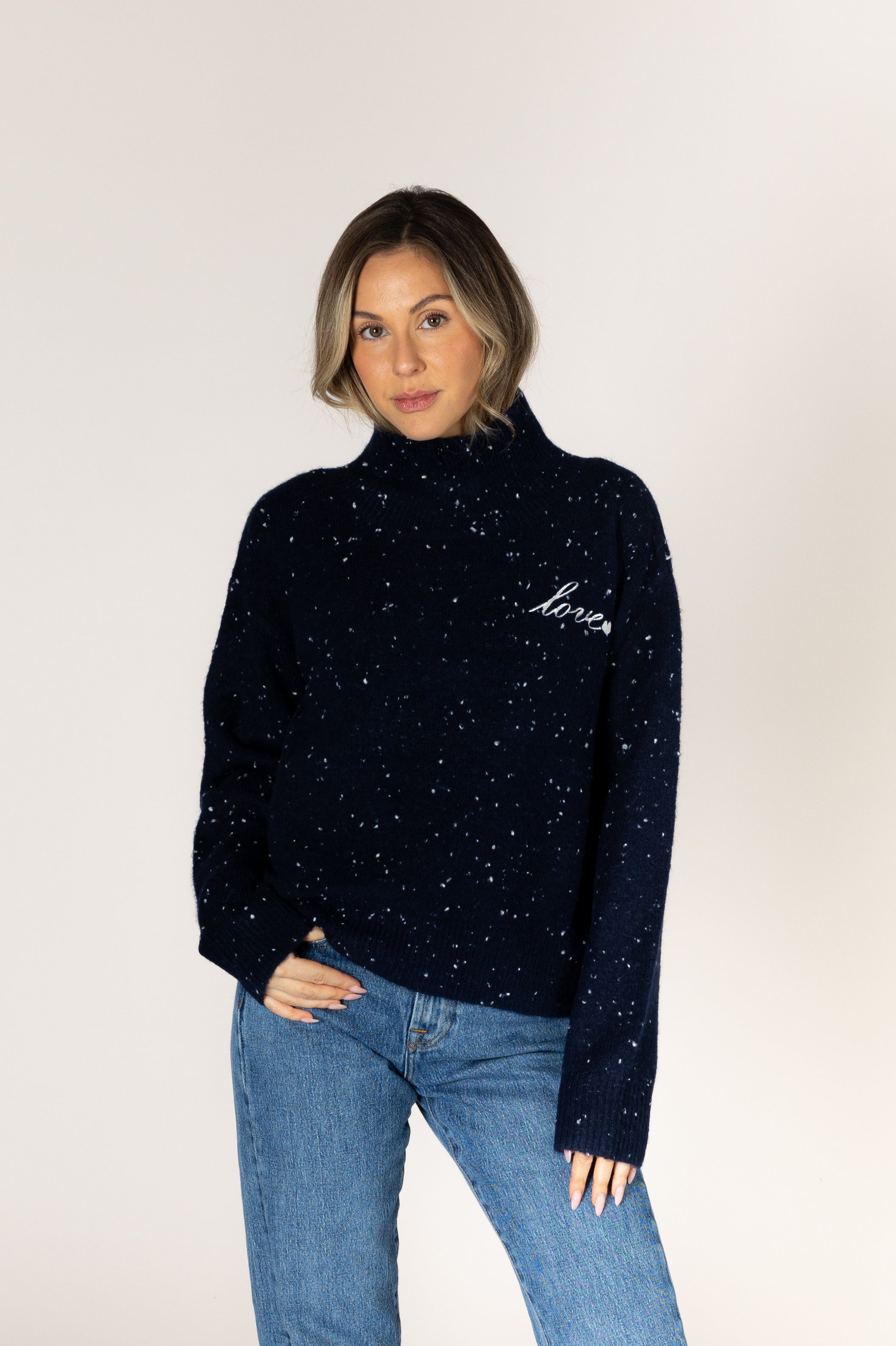 Lyla & Luxe Macy Fleck Sweater - Periscope