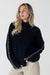 Lyla & Luxe Nyla Ribbed Mockneck - Navy/White Clothing - Tops - Sweaters - Pullovers by Lyla & Luxe | Grace the Boutique