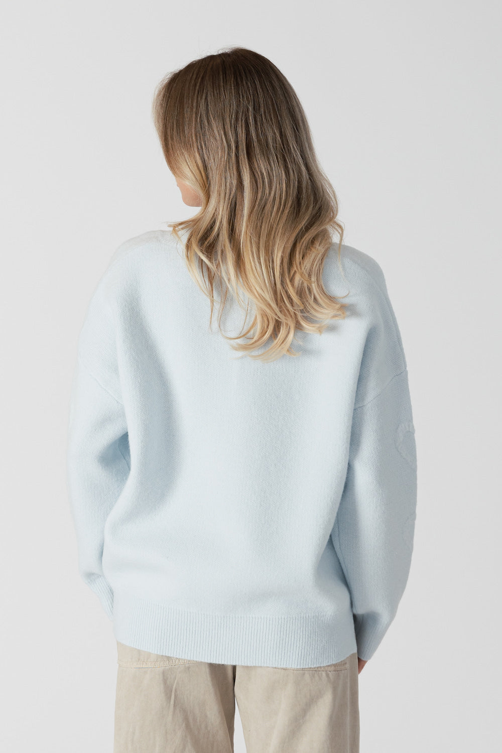 Lyla & Luxe Ocean Heart Sweater - Powder Blue Clothing - Tops - Sweaters - Pullovers by Lyla & Luxe | Grace the Boutique