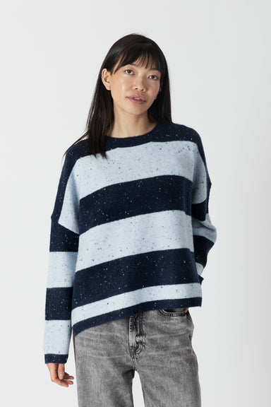 Lyla & Luxe Ravian Striped Sweater - Blue Clothing - Tops - Tunics by Lyla & Luxe | Grace the Boutique