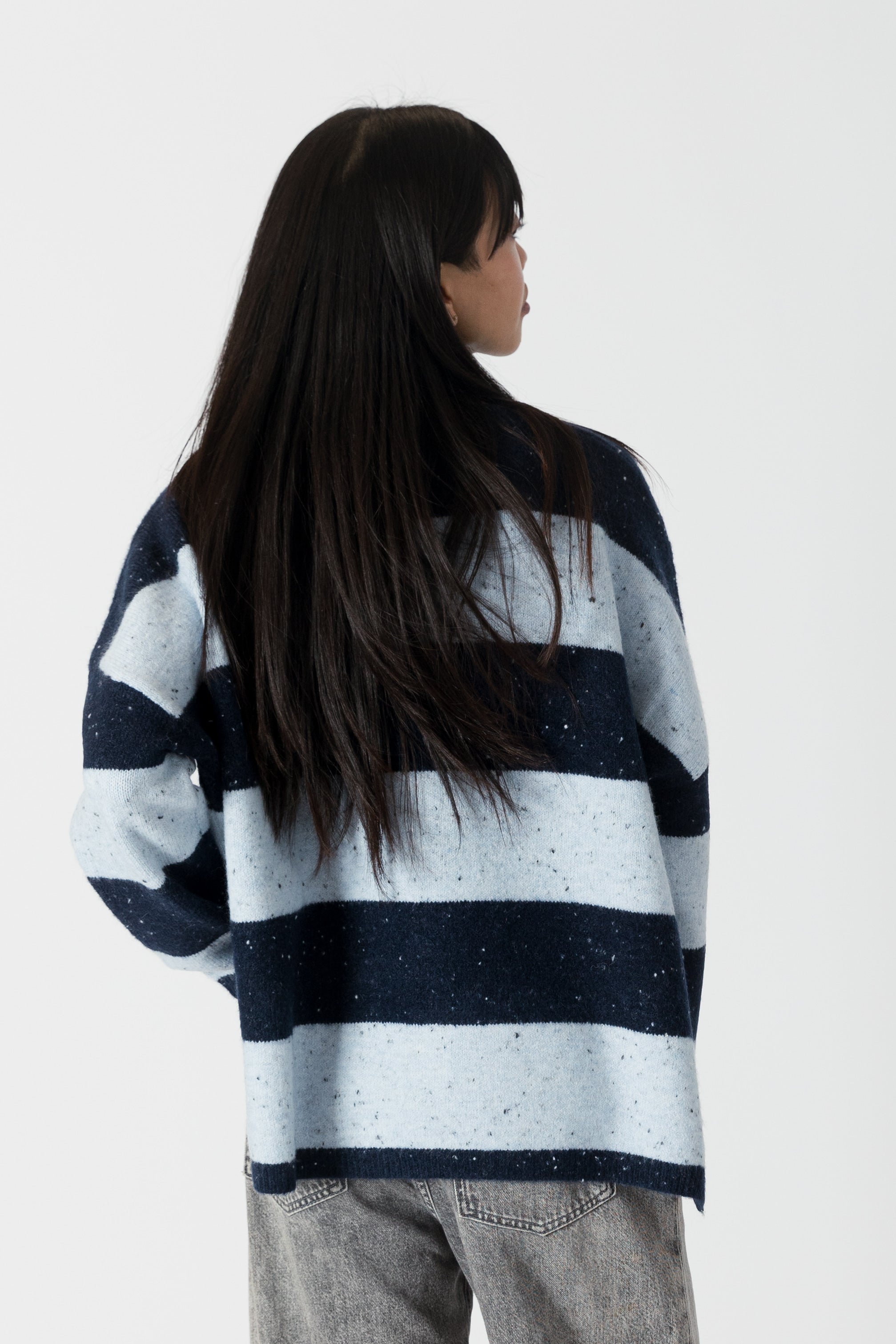 Lyla & Luxe Ravian Striped Sweater - Blue Clothing - Tops - Tunics by Lyla & Luxe | Grace the Boutique