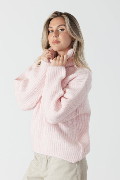 Lyla & Luxe Sahar Ribbed Turtleneck - Pink Clothing - Tops - Tunics by Lyla & Luxe | Grace the Boutique