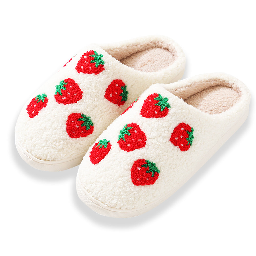 Lyla & Luxe Sherpa Slides - Strawberries Sleepwear - Other Sleepwear - Slippers by Lyla & Luxe | Grace the Boutique