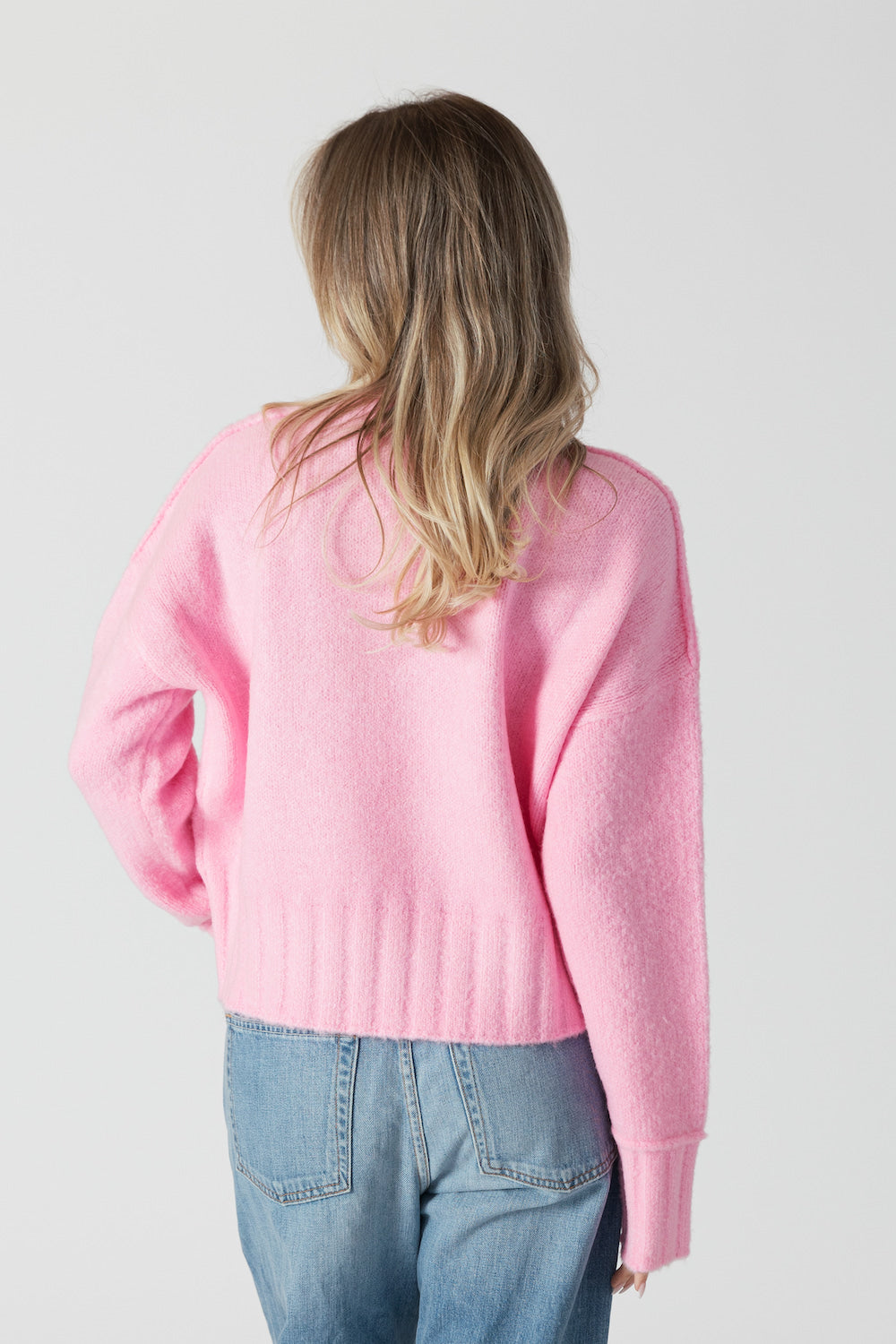 Lyla & Luxe Timmy Short Crewneck Sweater - Pink Clothing - Tops - Sweaters - Pullovers by Lyla & Luxe | Grace the Boutique