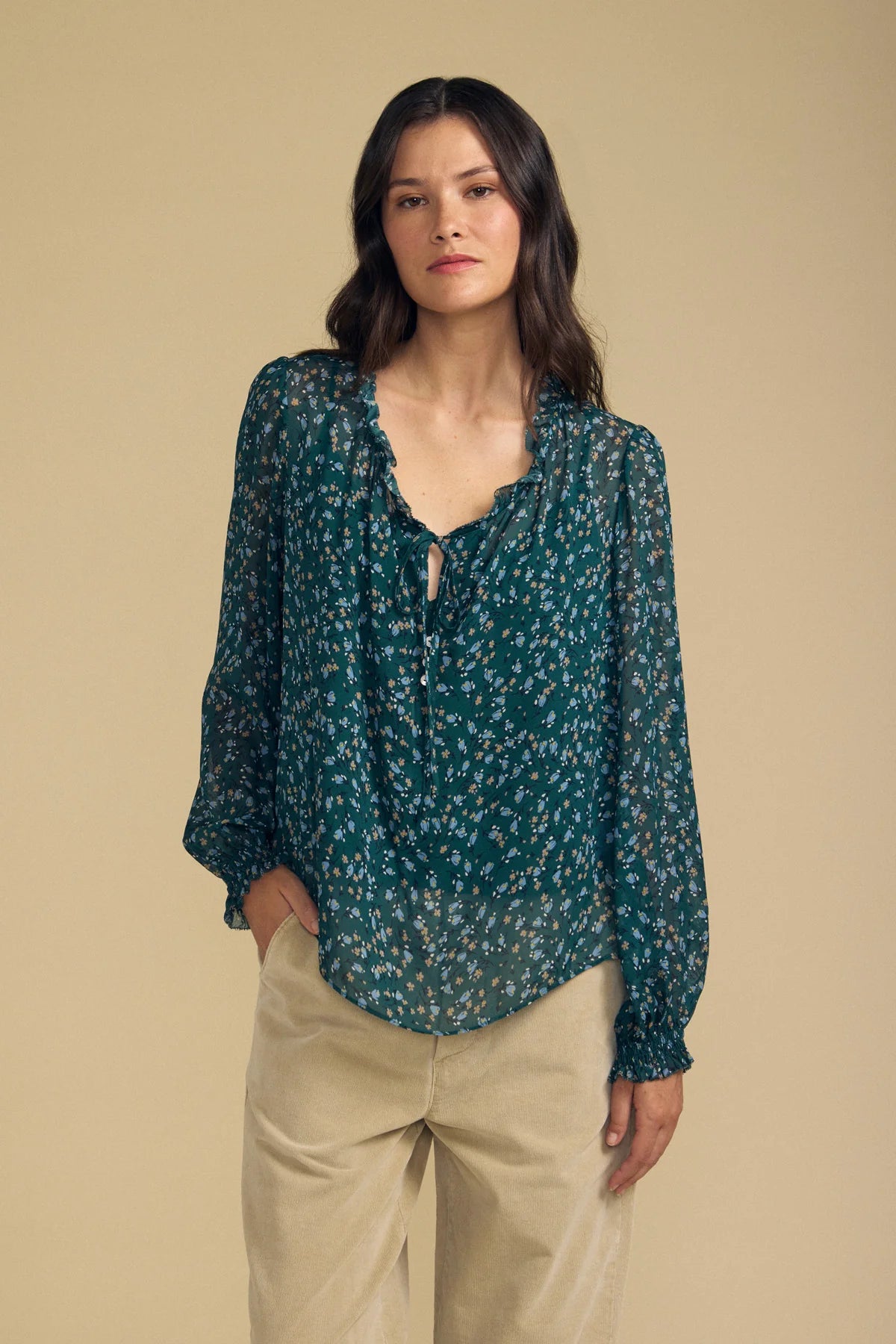 Velvet Mara Print Top - Bluegrass