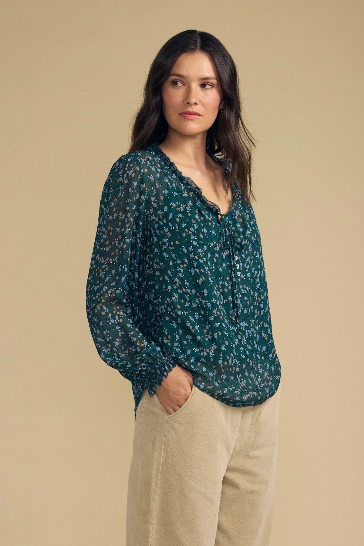 Velvet Mara Print Top - Bluegrass