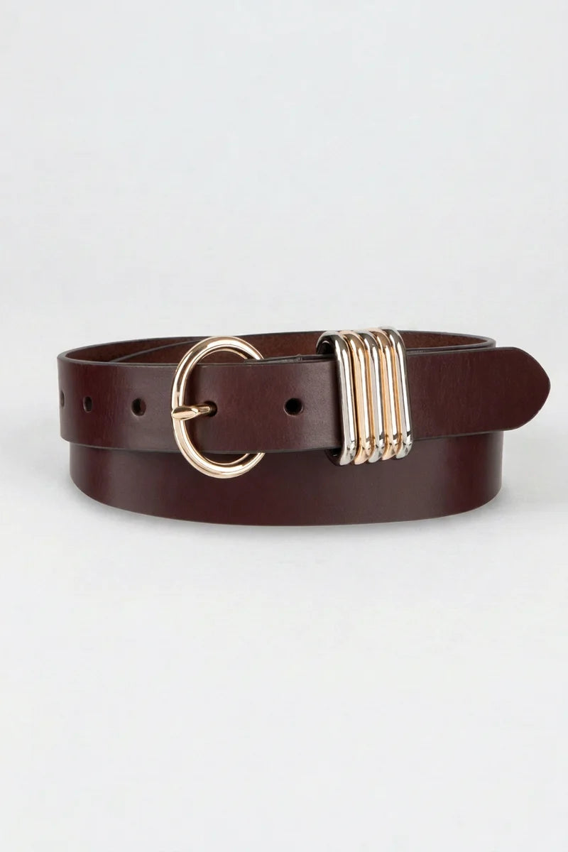 Tribal Mixed Loop Belt - Brown