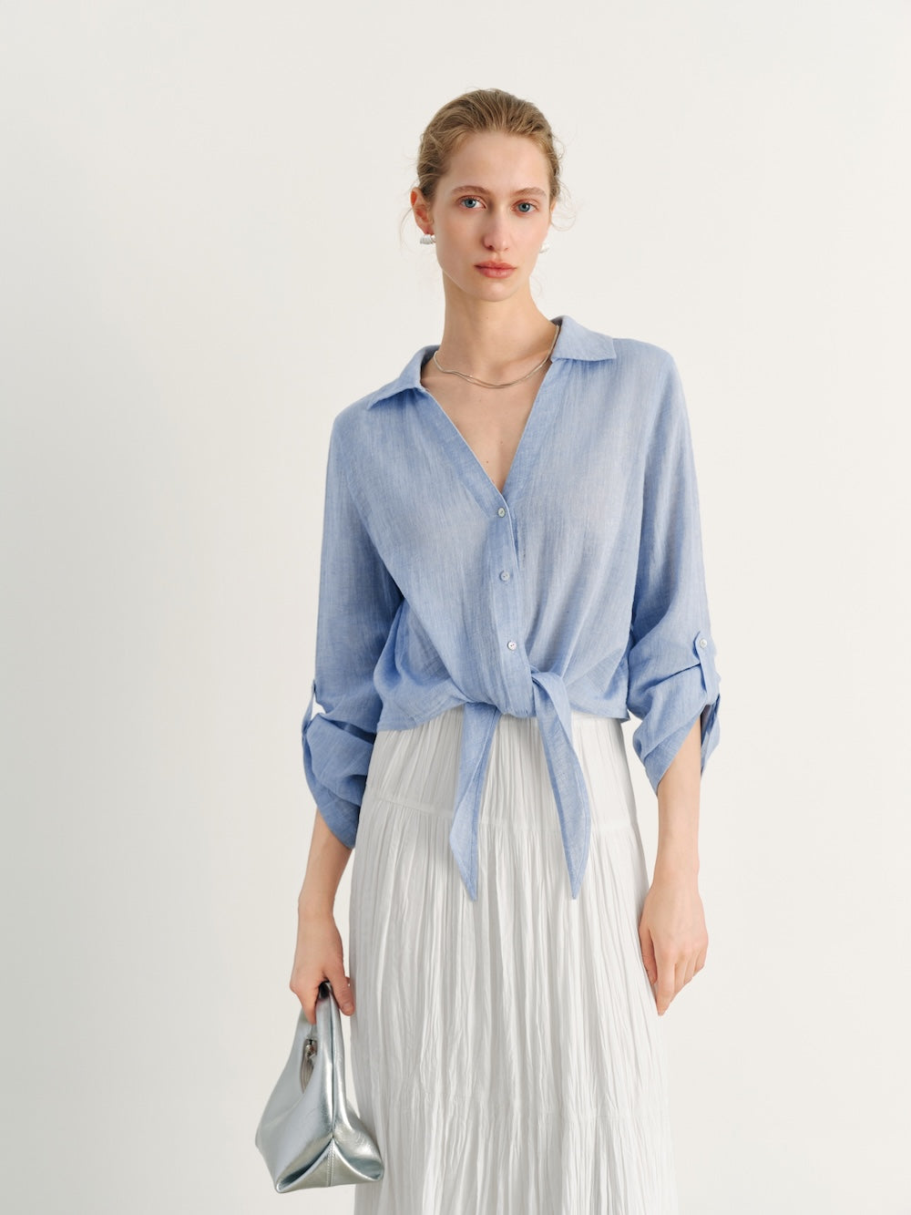Meilleur Moment Lightweight Blouse - Blue