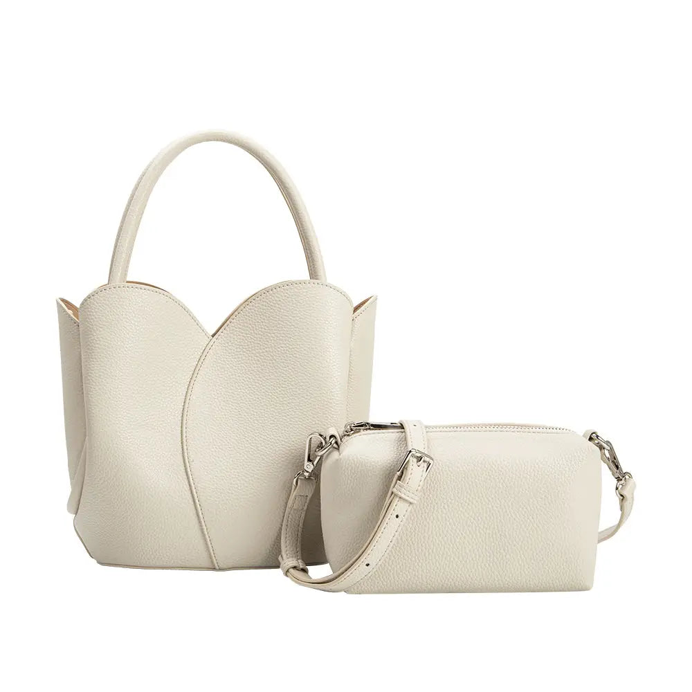 Melie Bianco Tulip Handbag - Bone