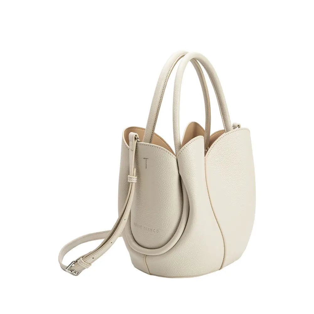Melie Bianco Tulip Handbag - Bone