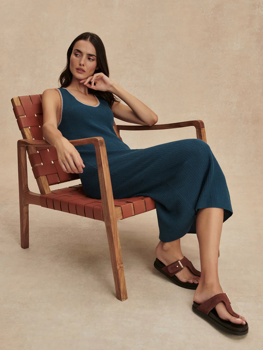 Varley Mikel Knit Dress - Heron Blue
