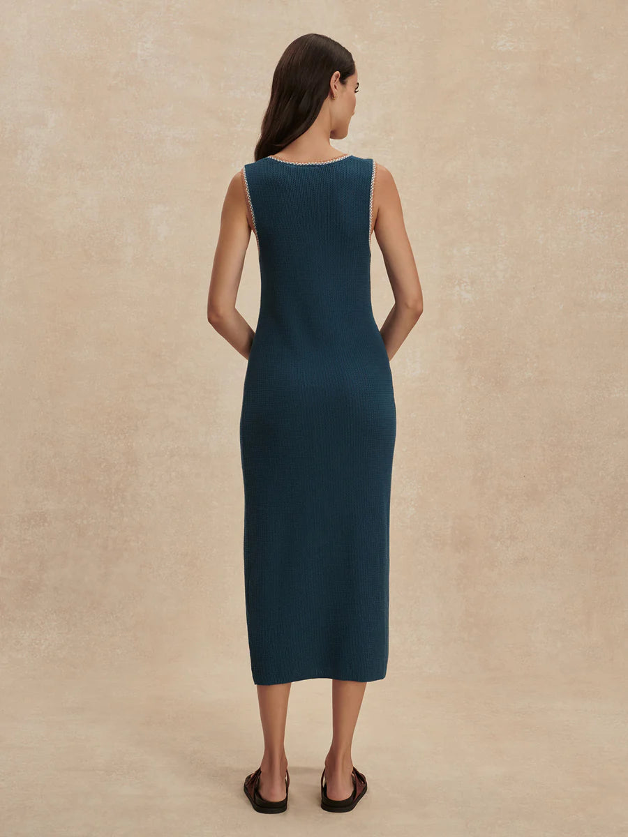 Varley Mikel Knit Dress - Heron Blue