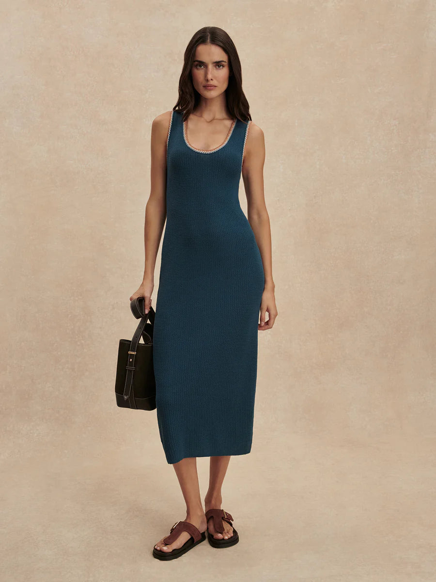 Varley Mikel Knit Dress - Heron Blue