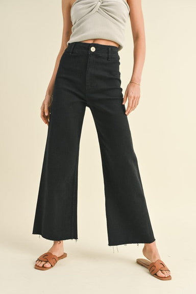 Miou Muse Wide Leg Denim Pants - Faded Black Clothing - Bottoms - Pants - Casual by Miou Muse | Grace the Boutique