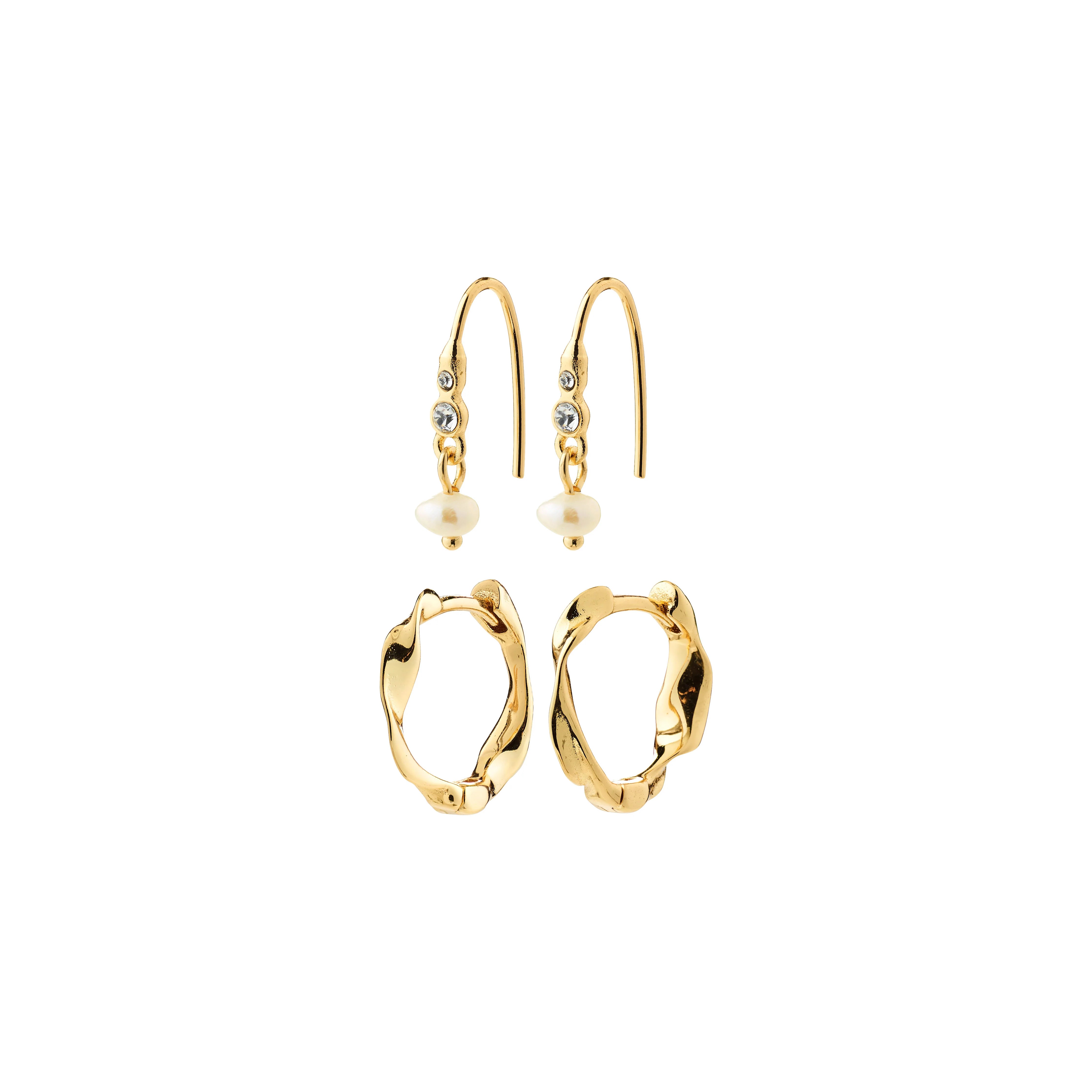 Pilgrim Morin Earrings 2 in 1 Set - Gold